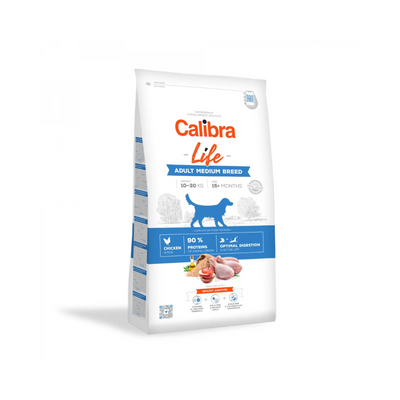 Calibra Dog Life Adult Medium Breed Chicken 12kg + 2 kg de regalo