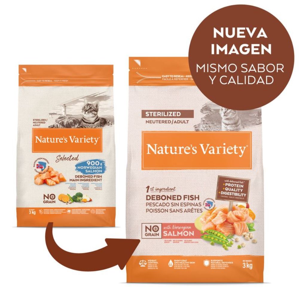 Nature's Variety Selected Salmon Noruego para Gatos Esterilizados