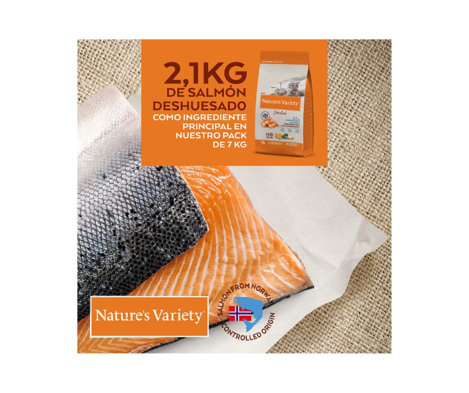 Nature´s Variety Selected con Salmón Noruego para Gatos - Luna y Copito