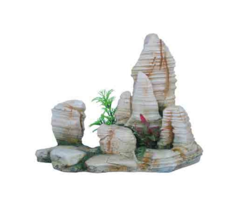 DECORACION ROCA CON PLANTA 23x12x17cm. - Luna y Copito