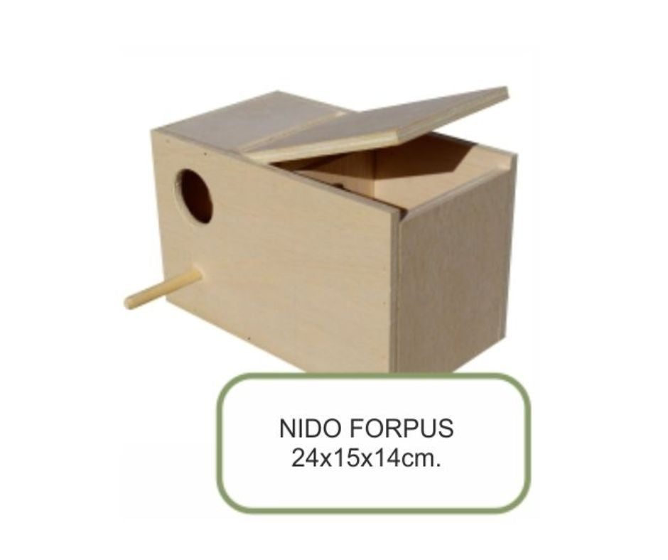 NIDO MADERA PARA FORPUS SONHO. 24x15x14cm. - Luna y Copito