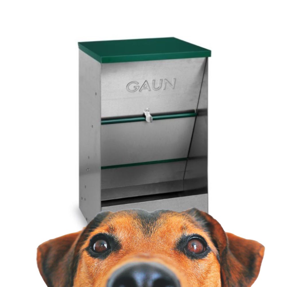 Tolva pequeña Gaun para perros de chapa galvanizada