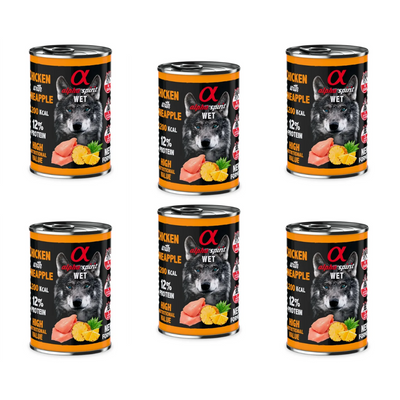 ALPHA SPIRIT CANINE POLLO CON PIÑA LATA 400gr