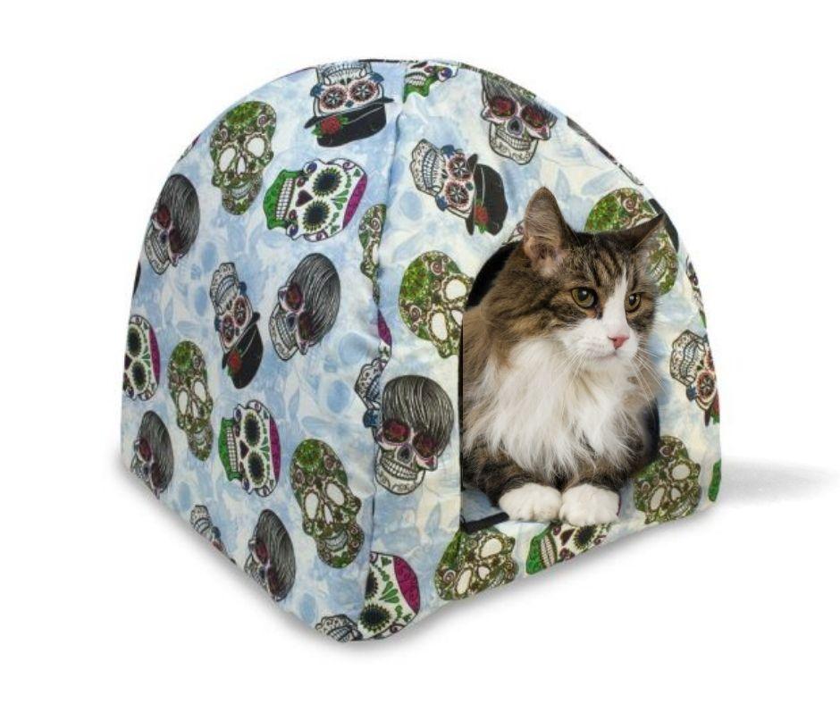 Cama Iglú Calaveras para Gatos y Perros pequeños - Luna y Copito