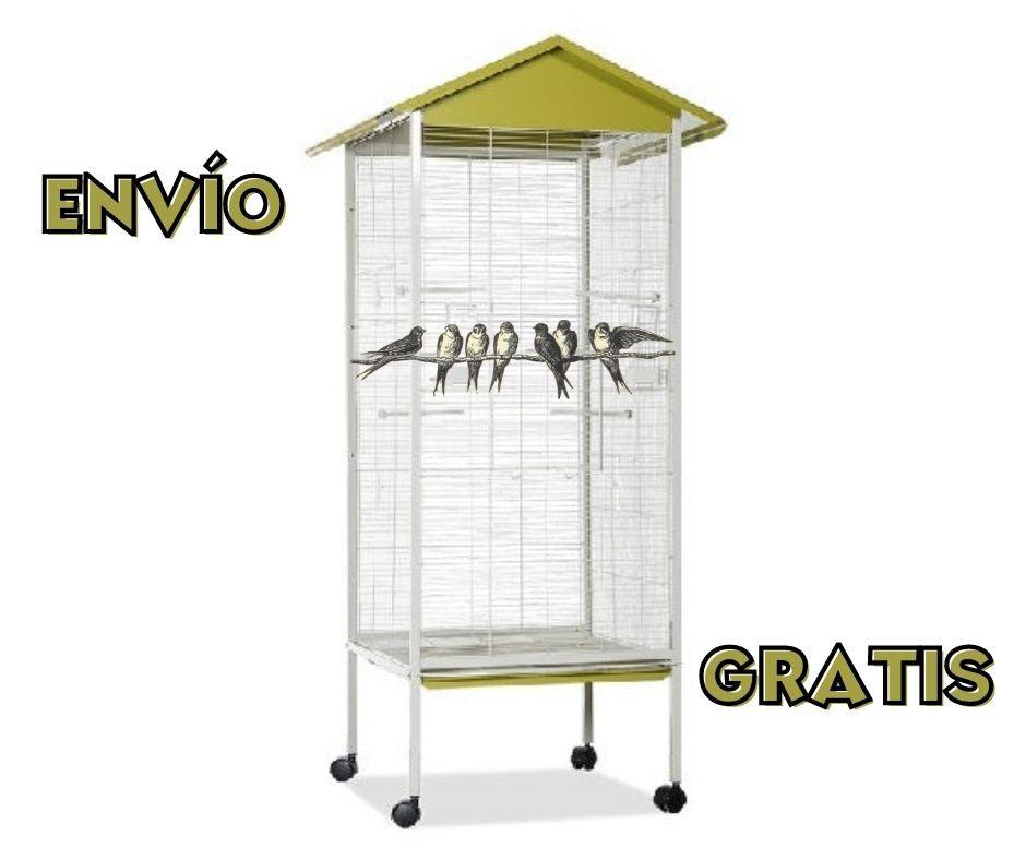 Voladera para Pájaros de Voltrega 445 Crema-Oliva - Luna y Copito