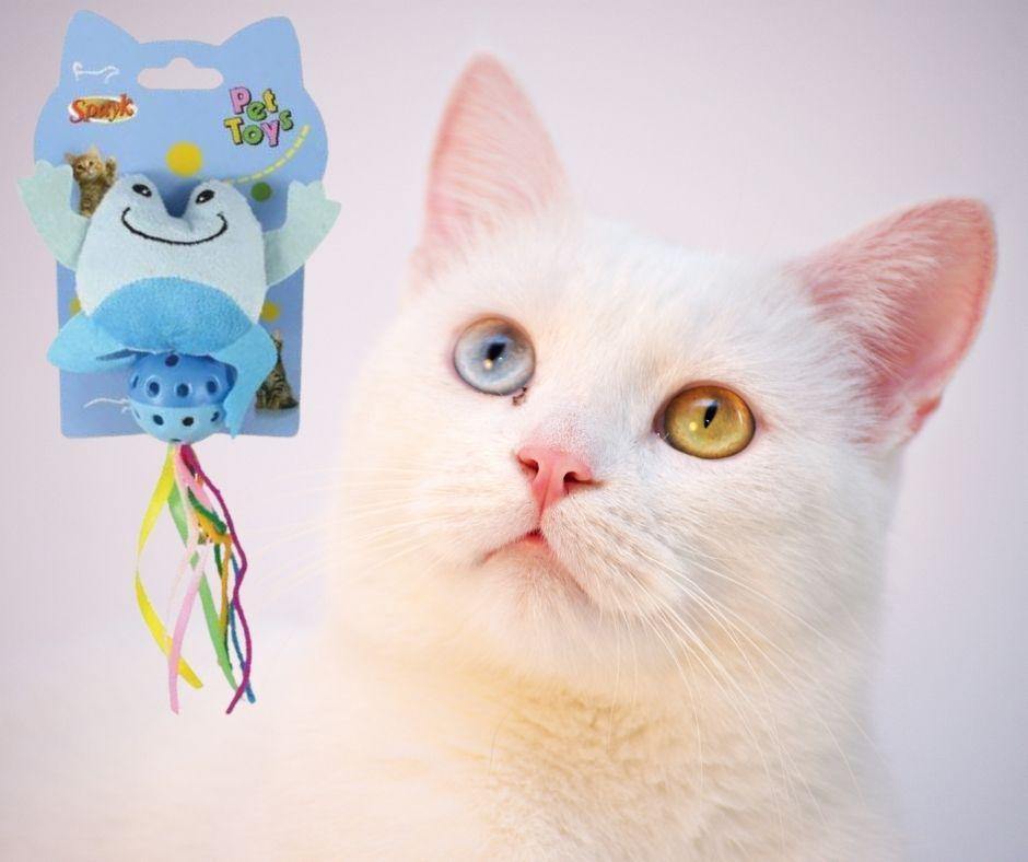 Peluches catnip para gatos Rana con Bola y Lazos - Luna y Copito