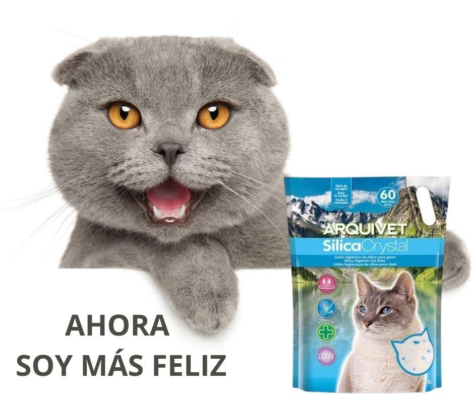 Arena de sílice para Gatos Perlitas Arquicrystal - Luna y Copito