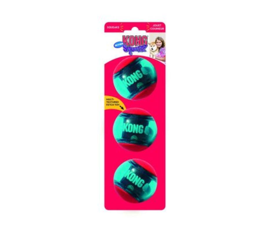 Kong Squeezz Action Ball Red para Perros x3 - Luna y Copito