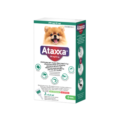 ATAXXA Antiparasitario externo 3 Pipetas para Perros Spot on con Permetrina