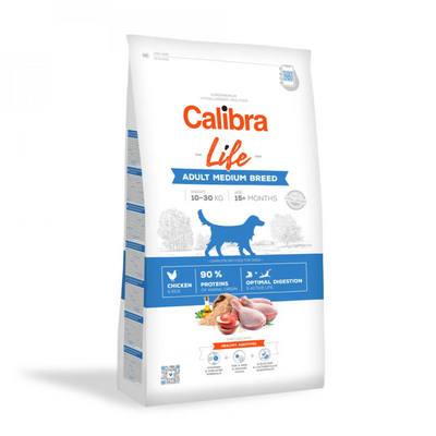 Calibra Dog Life Adult Medium Breed Chicken 12kg + 2 kg de regalo