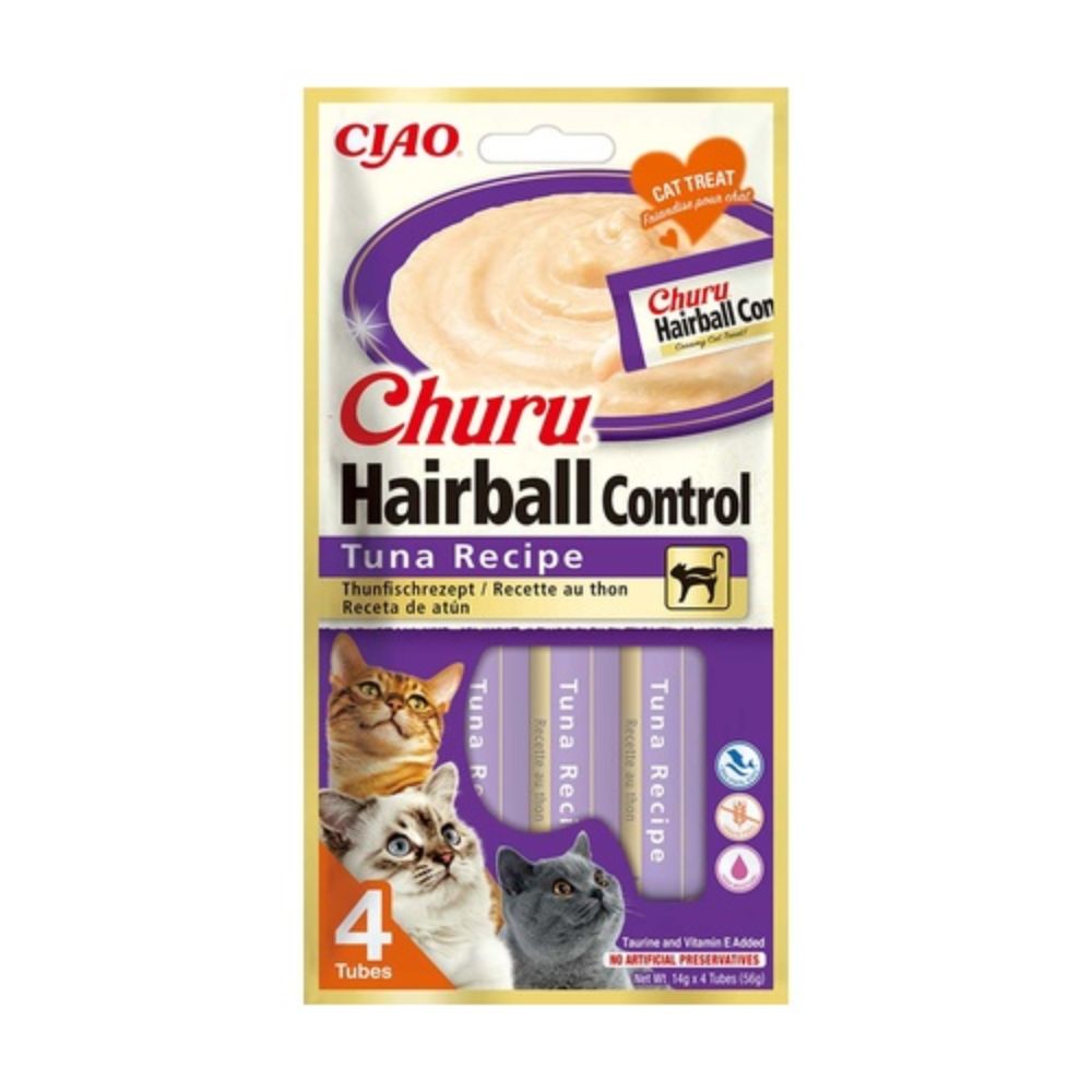 16 Churu Hairball Snack cremoso para gatos