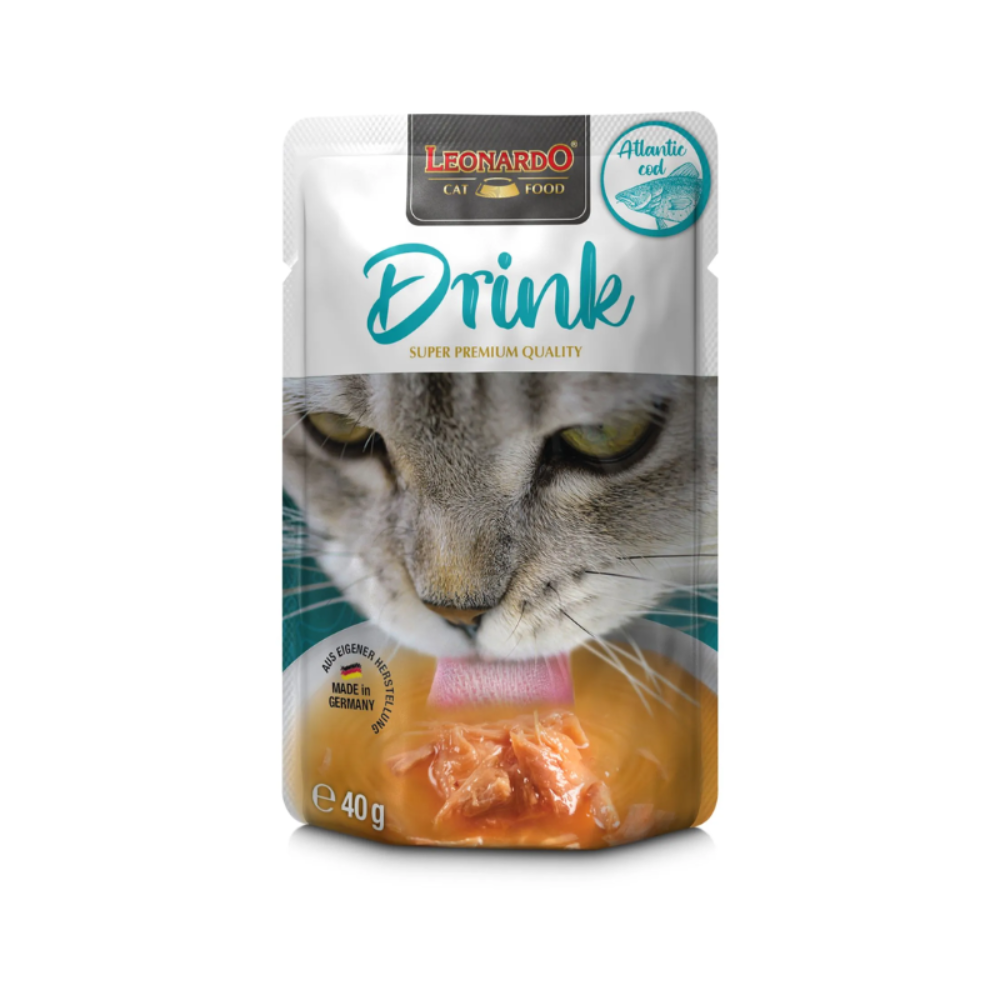 20 sobres de Comida Húmeda para Gatos Leonardo DRINK Atlantic Cod 20 x 40 g
