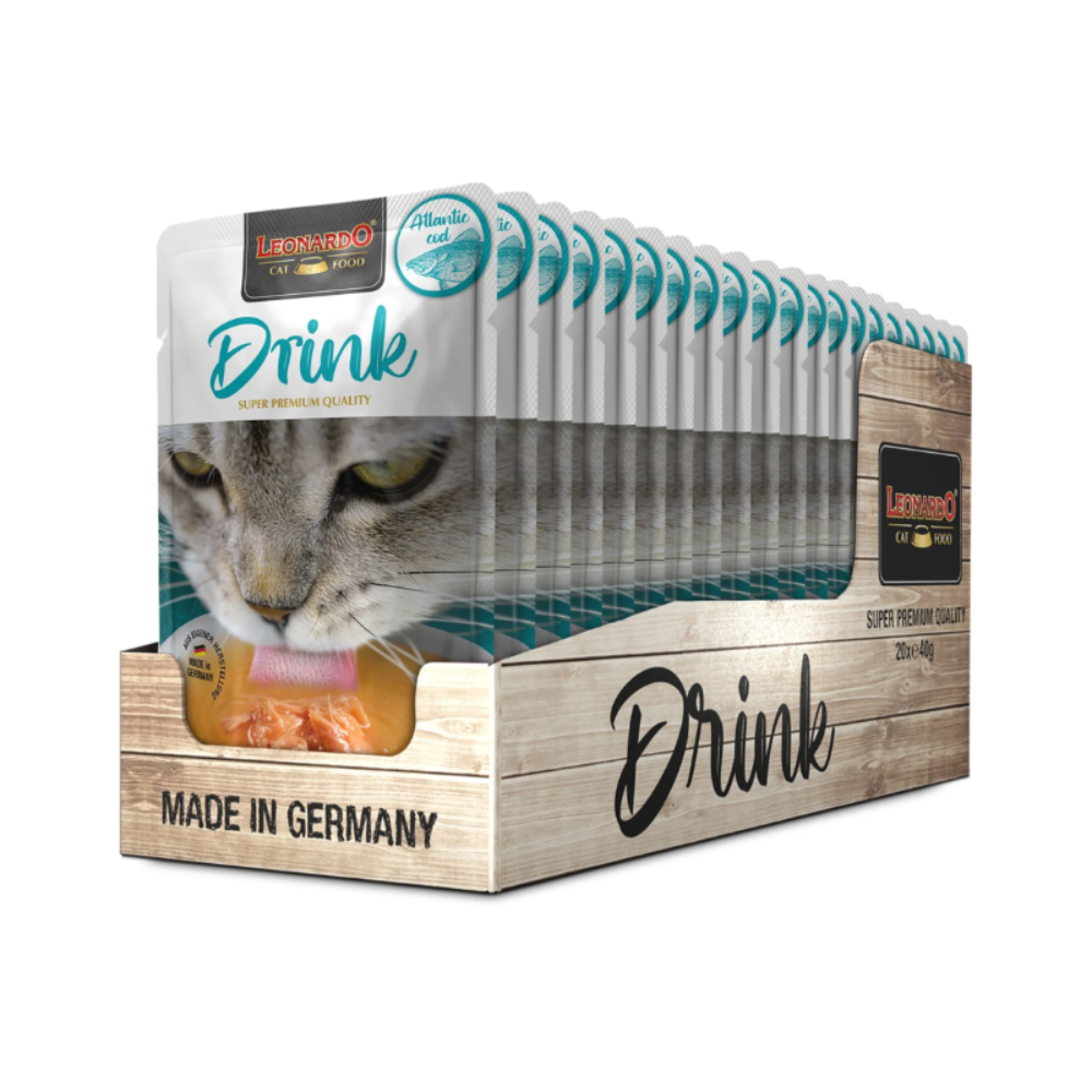 20 sobres de Comida Húmeda para Gatos Leonardo DRINK Atlantic Cod 20 x 40 g