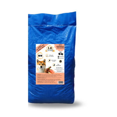 LOBBY PIENSO PARA PERROS DE ALTO RENDIMIENTO CON ACEITE SALMÓN 18 KG – Alta energía.