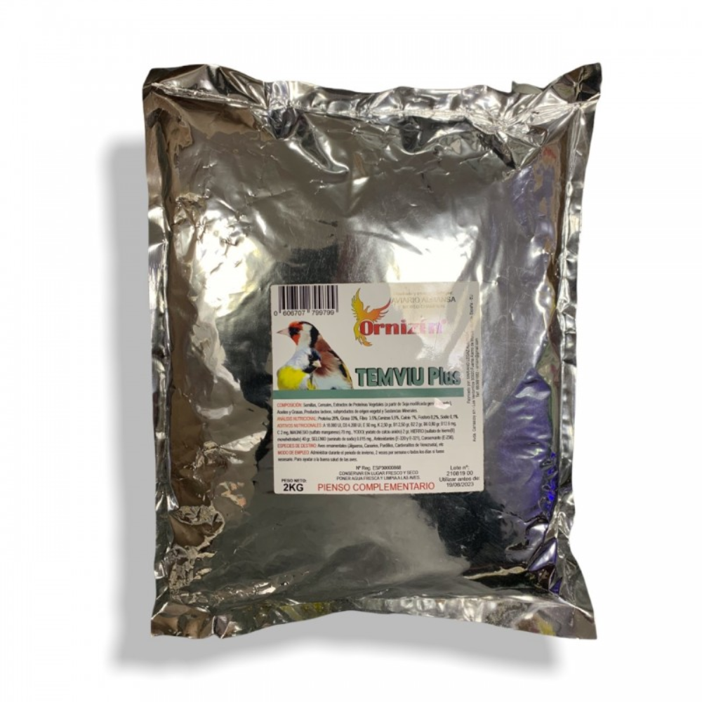 TEMVIU PLUS ORNIZIN 2 KG. Complemento para pájaros.