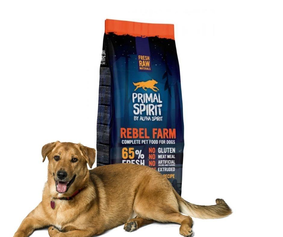 Primal Spirit 65% Rebel Farm para Perros - Luna y Copito